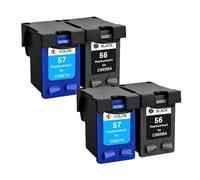 DUAEANXI 56 57 Ink Cartridge Replacement For HP56 HP57 Deskjet 450 450cbi 450ci 450wbt F4140 F4180 5150 5550 Printer(2 SET)