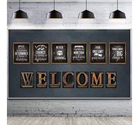 DUAIAI 13 Pieces Industrial Chic Bulletin Board Posters, Inspirational Quote Positive Affirmation Motivational Posters with Welcome Sign for School Decor Classroom Decorations