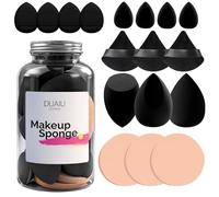 DUAIU 17 PCS Makeup Sponges Set Beauty Blenders & Powder Puffs for Foundation Cream Powder Face Makeup Sponge with Blender Triangle Powder Puff and Mini Make up Sponges for Wet Dry Use