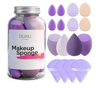DUAIU Beauty Blenders 16pcs Makeup Sponge for Liquid Foundation Powder Sunscreen and Cream，Powder Puff face sponges With Case，Reusable Wet Dry Dual-use Face Make Up Cosmetics Cleansing