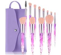 DUAIU Makeup Brushes,12pcs Professional Make Up Brush Set Premium Synthetic Make Up Brushes Crystal Handles Makeup Brush Foundation Concealer Blush Eyeshadow Brushes Sets with Makeup Bag