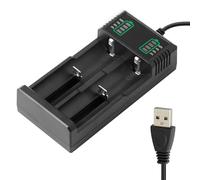 Dual 18650 Battery Charger 3.6V 3.7V 4.2V Battery Charger, Intelligent Universal Fast Charge for Rechargeable Lithium Li-ion/Ni-MH/Ni-CD Batteries AA AAA 18500 17670 16340(RCR123) 21700 26650