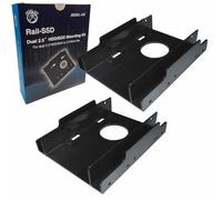 Dual 2.5 Inch SSD Mounting Bracket Adapter, 2x HDD SSD 2.5 to 3.5 Adapter Hard Drive Holder (2 Pack)