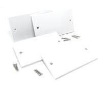 Dual, 2 Gang Blanking Plate Cover Faceplate for Electrical Sockets Back Box White, with Screws (4)