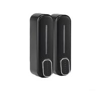 Dual 350ML Soap Dispenser for Bathroom Wall Mount, Leak Proof Pump Design, Transparent Window for Soap Monitoring, Key Lock Security, For Shower Gel and Shampoo (Black)