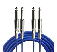 Dual 6.5mm to Dual 6.5mm Audio Cable 1/4" TS Jack 2 6.5mm to 2 6.5mm for Amplifier Mixer Electronic Organ Guitar Cable(Blue 2I to 2I Type,8m)