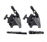 Dual Acting Hydraulic Disc Brake Caliper Flat Mount for Road Bike 140/160mm Disc Aluminium Magnesium Alloy Black Front Rear Set(Front and Rear)