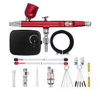 Dual-Action Airbrush with Mini Battery Power Cordless Air Compressor Kit Air Brush Spray Gun Cleaning Tool for Makeup Nail Paint Multifunctional Application(NCT-SLC-B-S3)