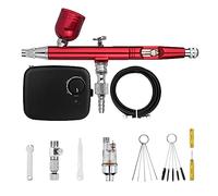 Dual-Action Airbrush with Mini Battery Power Cordless Air Compressor Kit Air Brush Spray Gun Cleaning Tool for Makeup Nail Paint Multifunctional Application(NCT-SLC-B-S2)