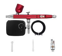 Dual-Action Airbrush with Mini Battery Power Cordless Air Compressor Kit Brush Spray Gun Cleaning Tool for Makeup Nail Paint Precise Control(NCT-SLC-B-S1)