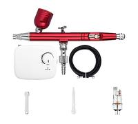 Dual-Action Airbrush with Mini Battery Power Cordless Air Compressor Kit Brush Spray Gun Cleaning Tool for Makeup Nail Paint Precise Control(NCT-SLC-W-S1)