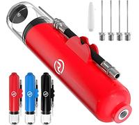 Dual Action Ball Pump - Just 6 Inches Small - Never Lose Needle with Hose Holder - Effective Air Pump for Soccer Ball, Basketball, Volleyball, Football -With 5 Needles and 1 Nozzle