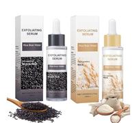 Dual-Action Brightening Rice Essence, Radiant Rice Essence Twin Bottle Set, White Rice Essence + Black Rice Essence, Gentle Exfoliating Face And Body Scrub Suitable for All Skin Types (2Pc)