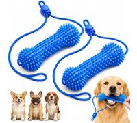 Dual-Action Canine Dental Prop,Teeth Cleaning Tools, Dog Dental Chew Toy for Easier Teeth Brushing, Dog Chew Toy with Rope for Oral Cleaning & Tug of War,Indestructible Toys For Pet (Blue 2PCS)