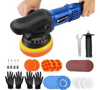 Dual Action Car Polisher Buffer Machine 920W Orbital DA Polisher Kit, 6 Variable Speed 2800-5800 OPM Electric Car Polishing Machine with 5-Inch Buffing Polish Pads Bonnets for Car Care Polishing Clean