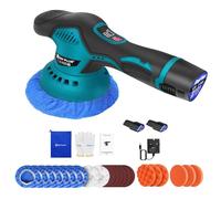 Dual Action Car Polisher, Cordless Car Polisher Buffer with 2Pcs 2.0Ah Battery and Charger, 8 Variable Speed-2800-5500r/min Electric Polisher for Polishing Sanding