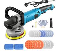 Dual Action Car Polisher for Car Detailing, 1200W Car Buffer Polisher Machine with D & Side Handles, 8 Variable Speeds 1000-4200RPM, 150mm/6in Buffing Polish Pads Bonnets for Car/Boat/Polishing/Waxing