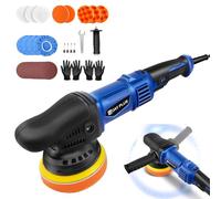 Dual Action Polisher Buffer for Car, 920W Electric Polishing Waxer Machine Kit, Random Orbit Sander, 2800-5800 RPM 6 Variable Speeds with Detachable Handle, 5 Sponge Pads and 3 Wool Pads