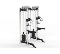 Dual Adjustable Cable Pulley Machine DAP White Multi Functional Trainer 100KG Weight Stacks Power Cage Rack Station Full Body Strength Training Home Fitness Commercial Gym Equipment