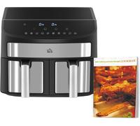 Dual Air Fryer Oven 2400W 10-in-1 8L Oil Free Sync Cook Sync Finish Timer