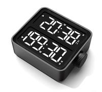 Dual Alarm Timer,2 Pack Dual Screen Kitchen Timer With Large Lcd Display And Magnetic Back, Digital Countdown Clock For Cooking Baking Classroom Office Study, Black Abs Plastic