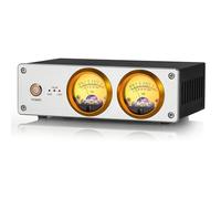 Dual Analog VU Meter Audio Switcher Box with RGB Sound Level Indicator for Home Theater - DB Panel Display, Colour/Brightness Adjustment