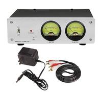 Dual Analogue VU Meter, DB Panel Sound Level Indicator Audio Splitter Switcher Box, RGB Sound Level Display Adjustable Brightness/Amplification for Home Cinema