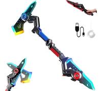 Dual Axe Blade, 2 in 1 Axe and Blade Hybrid, Dual Mode Battle Axes Transforming, Combinable Battle Axes Light Blades, with RGB LED, Intelligent Sound and Dynamic Smoke Spray System (Mix 2pcs)