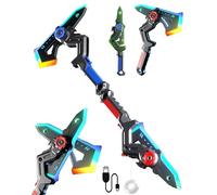 Dual Axe Blade, Interstellar Spark Battle Blade with Hit Sensor Sound, Cyberpunk LED Light Spark Sword Axe with Mist Effect, Dual-Mode Transforming Sci-Fi Toy for Rave, Cosplay & Display (Set)