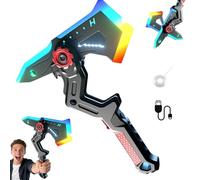 Dual Axe Blade with Mist Spray, One Button Switching with Color Change LED Light-up Blades, Battle Axe Transforming Science Fiction Toy with Vibration Sound Effect for Stage Filming Parties (Red)