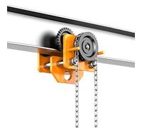 Dual-axle Design, Chain-Driven Beam Trolley with Dual-Wheel, Featuring Adjustable I-Beam Width for Use with Straight Beams and Curved I-Beams(6600lbs)