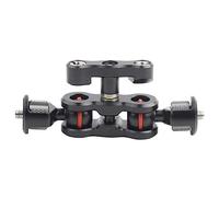 Dual Ball Head Magic Arm Mount | 180° Rotatable Camera Adapter with 1/4 Screw | Hot Shoe Mount for DSLR/Camcorder/Action Camera | Lightweight Aluminum Alloy Construction