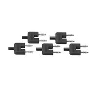 Dual Banana Plug Adapter 5Pcs 1 Female to 2 Male Plated Brass 4mm Connectors - Strong Connectivity, High Conductivity for Electronic & Industrial Equipment (Black)