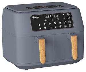 DUAL BASKET 8L GREY NORDIC AIR FRYER; SD10410GRY (SWAN) Qty X 1