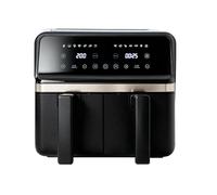 Dual Basket Air Fryer - Digital Touchscreen, Smart Sync Finish, Hi-Fry, Auto Shutoff, 2 Independent 8L Nonstick Dishwasher-Safe Frying Baskets - Digital Double Air Fryer - Black