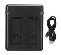 Dual Battery Charger - Portable Fast Charging with Indicator Light, Data Cable Included, Durable Design for AHDBT - 901 10 9 Black Action Camera Batteries