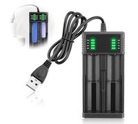 Dual Battery Charger, Universal Intelligent USB Battery Charger for 3.7V 3.6V Li-ion Rechargeable Batteries 18650 18500 18490 18350 17670 17500 16340(RCR123) 14500 14650 26650 22650