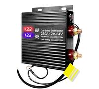 Dual Battery Isolator Kit 250 Amp Universal 12V/24V Voltage Sensitive Relay VSR Smart Battery Isolator for Marine Car Truck RV ATV Auto Universal Relays