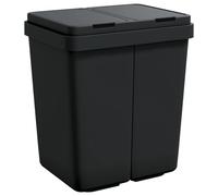 Dual Bin Dual Compartment Rubbish Bin Waste Recycling Basket 2x25 L vidaXL