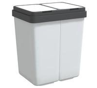 Dual Bin Dual Compartment Rubbish Bin Waste Recycling Basket 2x25 L vidaXL