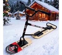 Dual-Blade Snow Scooter with 360° Agile Steering, Supports 150kg, Ideal for Backyard and Off-Piste Snow Adventures