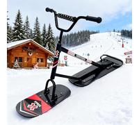 Dual-Blade Snow Scooter with 360° Agile Steering, Supports 150kg, Ideal for Backyard and Off-Piste Snow Adventures