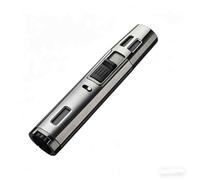 Dual Blue Flame Jet Lighter - Refillable Butane Windproof Dual-Flame Lighter for BBQ, Camping, Welding, and Brazing - Portable Pen-Style Design