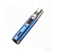 Dual Blue Flame Jet Lighter - Refillable Butane Windproof Dual-Flame Lighter for BBQ, Camping, Welding, and Brazing - Portable Pen-Style Design