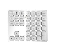 Dual Bluetooth Number Keypad Wireless Numeric Keypad - with Slim 34-Keys, Portable Financial Accounting Number Pad for All Laptop Desktop, Silver