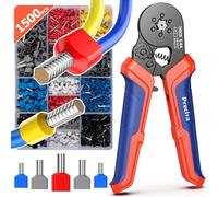 Dual Bootlace Ferrule Crimping Tool, 0.25-6mm² Hexagonal Crimping Tools, Preciva Self-Adjsutable Ratchet Crimping Tool, 1500pcs Terminals