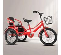 Dual Brakes Three Wheel Bike With Wear-Resistant Anti-Slip Features,Two-Person Capacity For Ages 3-6-15(20-inch red)
