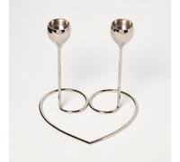 Dual Brass Heart Dinner Candle Holder