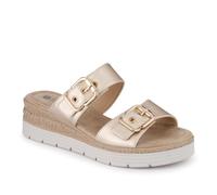 Dual-Buckled Mule Sandals - Gold Size 8