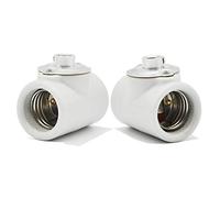 Dual Bulb Socket, Medium Base E26 Double Light Fixture Socket,Screw Fixing Porcelain E26 Twin Light Socket with Bushing